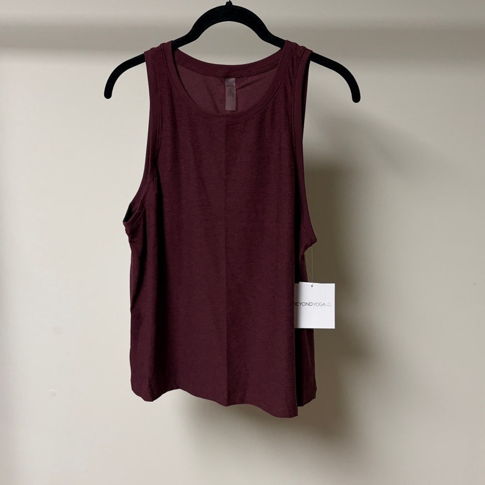 Beyond yoga rebalance tank midnight burgundy heather